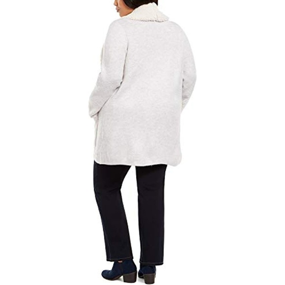 NWT Style&Co. Women's Fleece Collar Open Front Cardigan Hammock Heather 1X - Picture 10 of 13